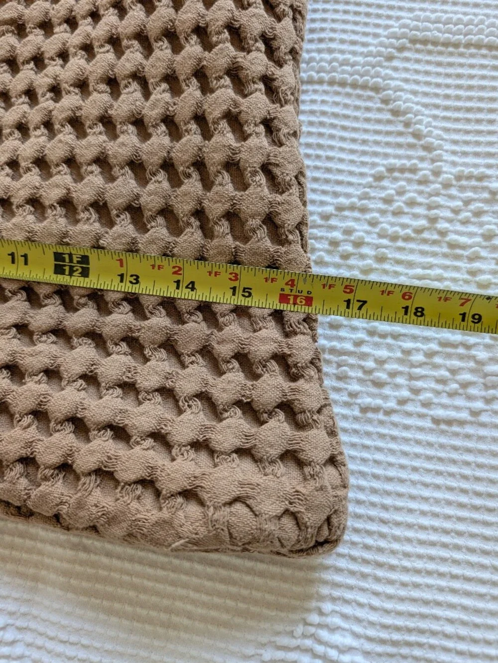 Casaluna Lumbar Body Pillow Waffle Weave Honeycomb Brown Size 48